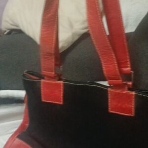 Elegant Red and Black Women's Bag